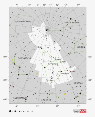 Sky Chart Of The Constellation Cepheus The King - Cepheus Star Chart #1930630