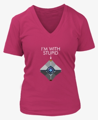 Destiny Ghost I'm With Stupid Women's V-neck - Limited Edition Molon Labe - Come And Take #1931604