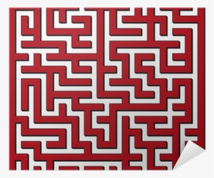 Vector Illustration Of Red Square Maze Poster • Pixers® - Square Maze #1933851