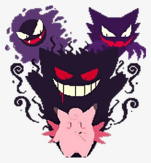 Pokémon Pixel Kawaii Gengar Haunter Gastly Clefable - Gengar Kawaii #1933896