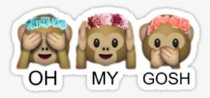 Tumblr Png Emoji Singe - Hear See Speak No Evil Emoji #1935289