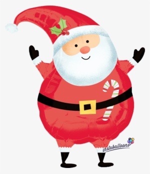 Joyful Santa Claus Christmas Balloon 24" Large - Santa Shape #1936266