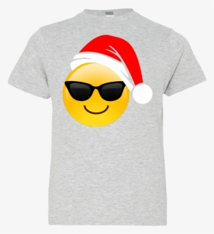 Emoji Christmas Shirt Cool Sunglasses Santa Hat Family - Cool Shades Emoji Emoticon Bucket Bag #1936514