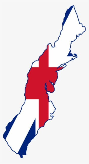 Flag Map Of The Thirteen Colonies - 13 Colonies Map With Flag #1937385