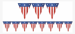 Patriotic Glitter Burlap Pennant Banner, 9ft - Banner #1937531