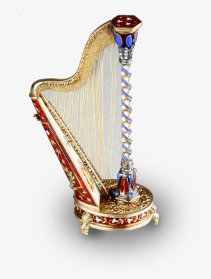 Gold, Enamel And Split Seed Pearl Embellished Musical - Png Арфа #1938877