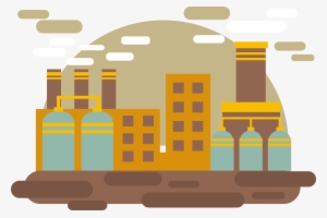 Pollution Clipart Industries - Industrial Vector Png #1943208