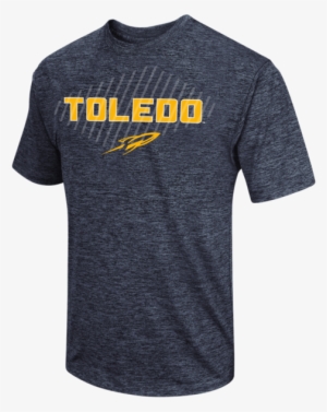 University Of Toledo T-shirt Navy Heather Rocket Logo - Anvil Adult Triblend T-shirt 6750 #1943328