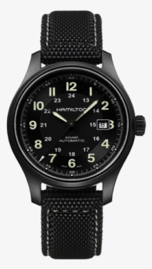 The Titanium Auto Comes In A Titanium Case And A Black - Hamilton Khaki Field #1944307