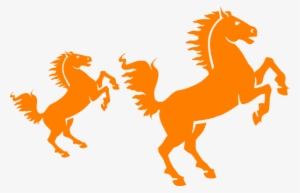 Orange Silhouette Clip Art - Logo With A Orange Horse #1944489