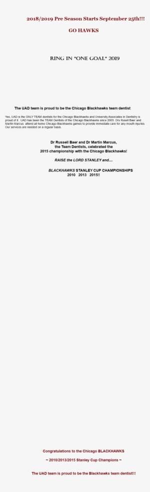 Uad Team Dentist Chicago Blackhawks - University Associates In Dentistry #1945355 Uad Team Dentist Chicago Blackhawks - University Associates In Dentistry #1945355