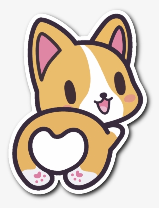 Corgi Puppy Vinyl Die Cut Sticker - Corgi Butt Clip Art #1946294