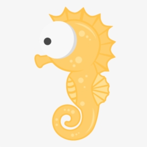 Seahorse Svg Scrapbook Title Beach Svg Cut File Ocean - Cute Ocean Cartoon Seahorse #1952531