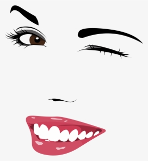 Picture Freeuse Library Wink Eyebrow Facial Expression - Girl Face Vector Png #1953160