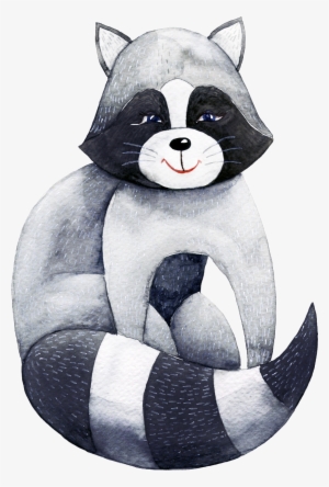 Gray Hand Painted Animal Cartoon Fine Transparent Material - Schicke Waschbär-paar-dusche Karte #1953639