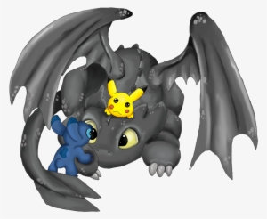 Toothless - Stitch And Toothless And Pikachu #1954086