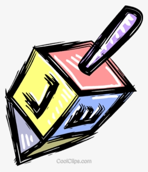 Spinning Dreidel Royalty Free Vector Clip Art Illustration - Sevivon Januca #1954603