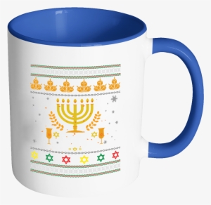 Happy Hanukkah Menorah Chanukah Dreidel Ugly Christmas - Promotional Mugs #1955121