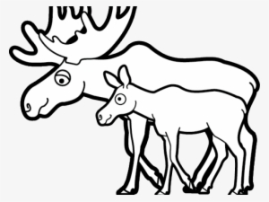Moose Clipart Mascot - Moose Clipart Black And White #1956054