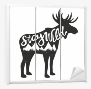 Vector Illustration With Moose Silhouette And Lettering - Illustration Moose #1956306
