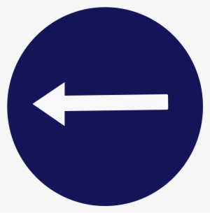 Road With Arrow Clipart - Compulsory Turn Left Sign #1956493