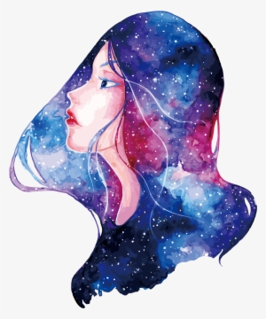 Euclidean Vector Sky Girl Watercolor Painting Illustration - Girl Watercolor Transparent Png #1957055