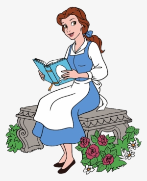 Enchanted Rose Belle Reading - Belle Reading A Book Clipart - Free ...