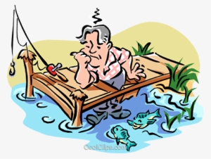 Man Fishing Off Of Dock Royalty Free Vector Clip Art - Illustration #1960628
