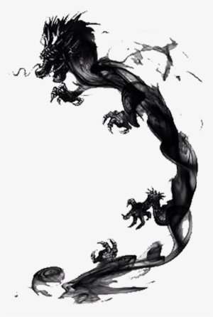 Banner Black And White Library African Drawing Ink - Chinese India Ink Dragon #1961112