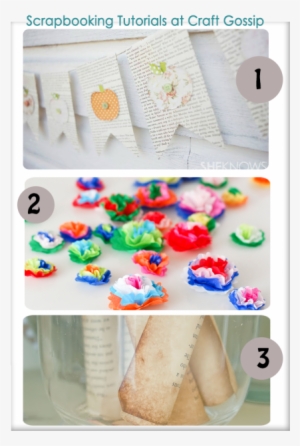 Pumpkin Bunting, Tissue Flowers And Ageing Paper Scrap - Make Mini Tissue Paper Flowers #1961634