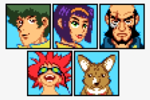 32x Cowboy Bebop Portraits Pixeled On My Phone - Cowboy Bebop Pixel Art #1962174