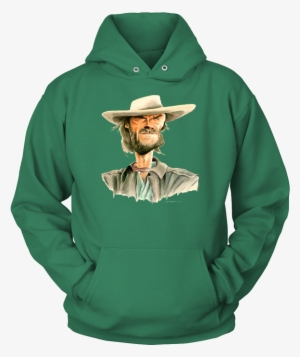 Clint Eastwood Hoodie - Sex, Pugs And Rock & Roll - Green #1963392