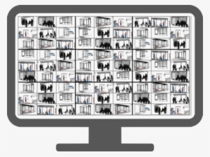 Closed-circuit Television Camera Matrix Computer Monitors - Cctv Monitor Matrix #1967002