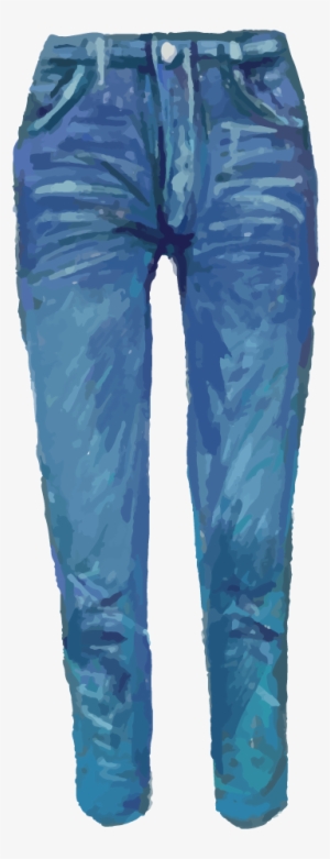 Jeans Denim Drawing Watercolor Painting - Blue Jeans Drawing - Free ...