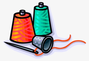 Vector Illustration Of Thimble Fingertip Protector - Nadel Und Faden Clipart #1968369