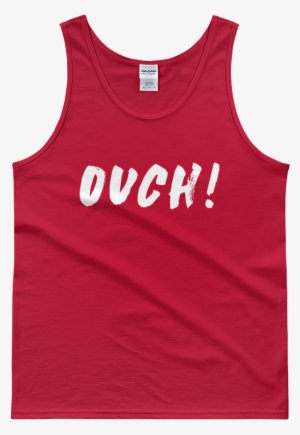 Chadouch Mockup Flat Front Red Original - Chad Ouch Tank Top #1969735
