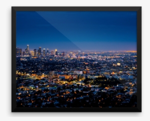 Wall Art / Los Angeles Downtown Skyline At Night - Time In Los Angeles California Now #1970771