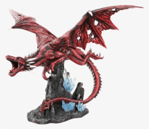 Enraged Red Dragon Statue - Flying Dragon Figure #1970968