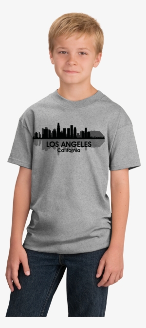 Youth Grey Los Angeles, Ca City Skyline - Port & Company - Youth 5-xs (orange) #1971190