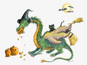 "dragon Art""halloween Dragon" "trick Or Treat" This - Dragon The Cat Halloween #1971289