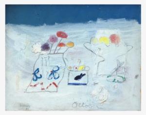 Edith Schloss [1919-2011] American Modernist Artist - Oil Painting #1971538