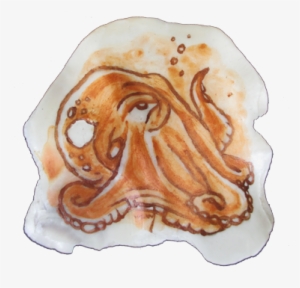 Octopus Shell 3, Acrylic On Oyster Shell, - Giant Pacific Octopus #1972530