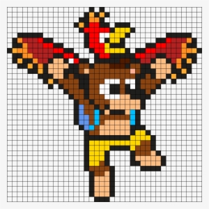 Banjo Kazooie Perler Bead Pattern / Bead Sprite - Banjo Kazooie Minecraft Grid #1972720
