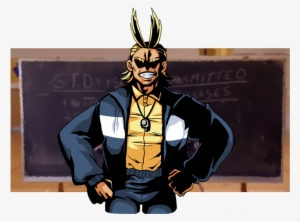 [all Might Is Standing In Front Of A Blackboard That - Poster #1974529