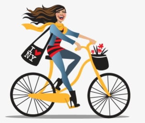 Cycle Clipart Bike Riding - Girl With Bicycle Transparent Background #1975754