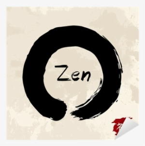 Zen Circle Illustration Traditional Enso Sticker • - Zenior Citizen: Mastering The Art Of Aging #1976361