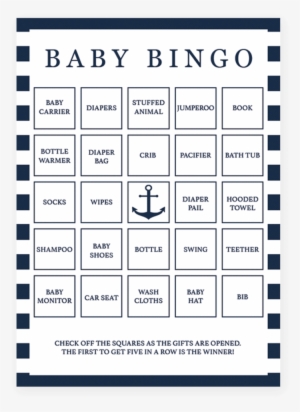 Nautical Printable Baby Bingo Cards By Littlesizzle - Baby Shower Bingo Nautical #1978650