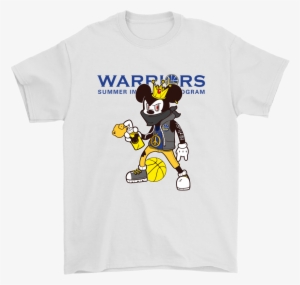 Golden State Warriors Mickey Mouse Is Wearing A Peace - Creeper Minecraft T Shirt #1979256