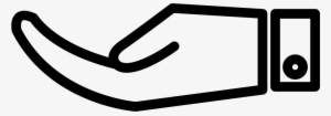 Receiving Hand Outline With Palm Up Inside A Circle - Hand Icon Png Outline #1979310