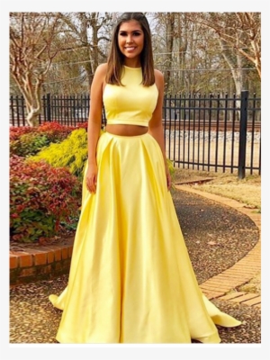 Cheap Prom Dresses, Prom Dresses Yellow, 2018 Prom - Two Piece Prom Dresses 2019 #1982759